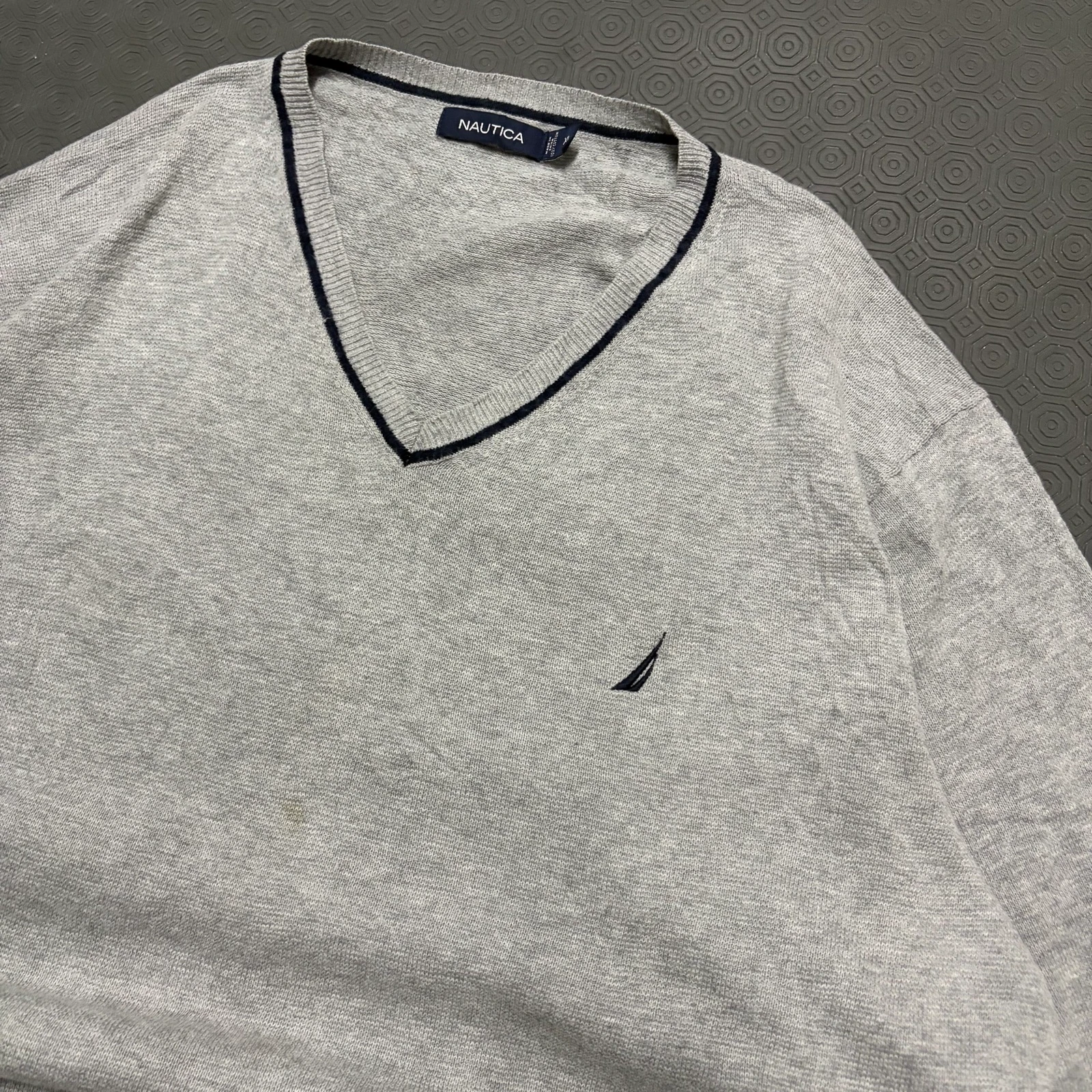Gray V-Neck Knitwear Sweater XL – photo 2
